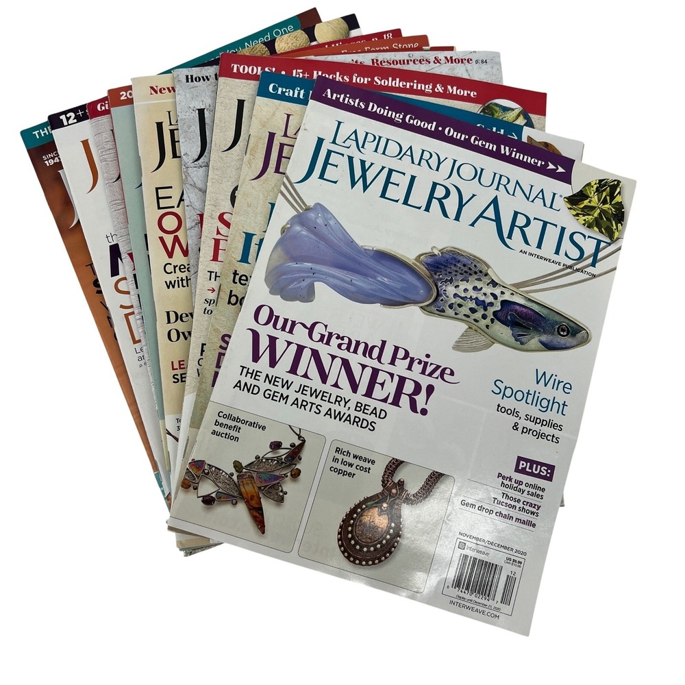 Lapidary Journal Jewelry Artist Magazine Lot of 9 2017-2020 Interweave Gem Arts